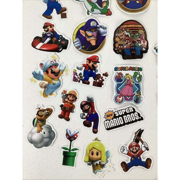 Super Mario Bros. Stickers 50 Lot Birthday Party Favors Medium Size Assorted - Picture 5 of 11